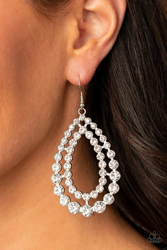 Glacial Glaze Papazzai White Bling Earrings