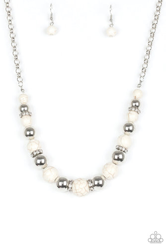 THE RULING CLASS PAPARAZZI WHITE STONE NECKLACE