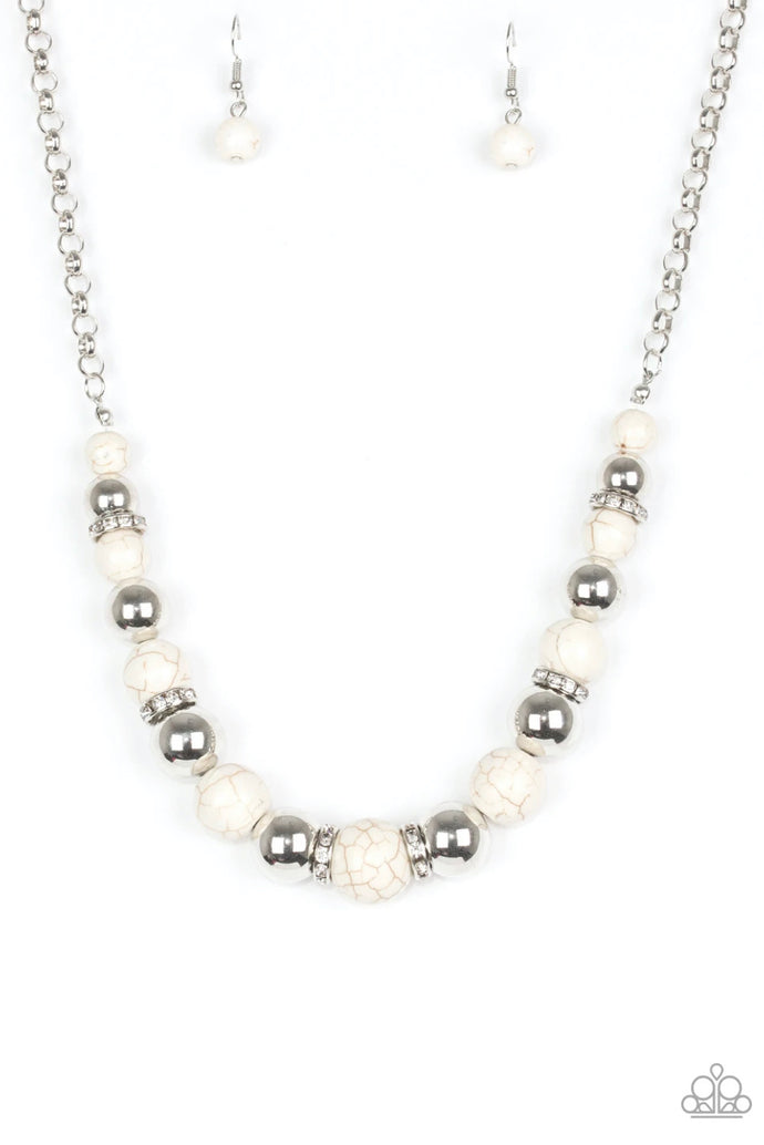 THE RULING CLASS PAPARAZZI WHITE STONE NECKLACE