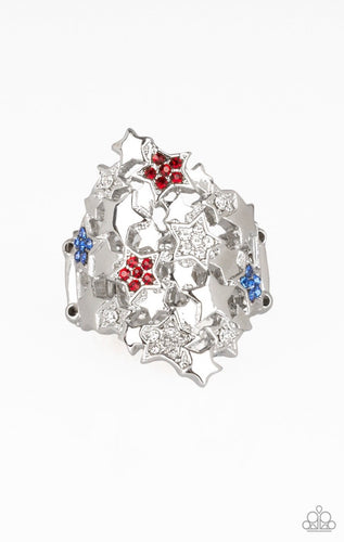 Star-tacular, Star-tacular - Multi Red, White, Blue and Silver Ring