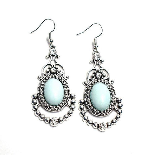Cameo And Juliet Papazzai Blue Earrings