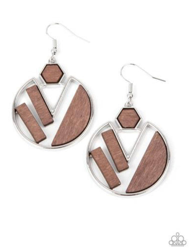 Petrified Posh Papazzai Brown Earrings