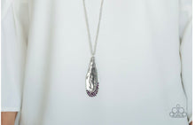 Load image into Gallery viewer, Metro Storm - Purple Rhinestones - Silver Teardrop Necklace