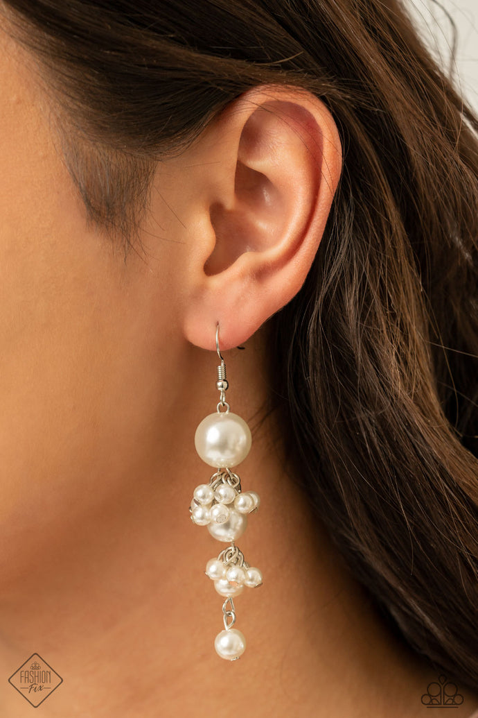 Ageless Applique Papazzai White Pearl Earrings