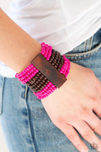 Load image into Gallery viewer, JAMAICAN Me Jam Paparazzi Pink Wood Bracelet