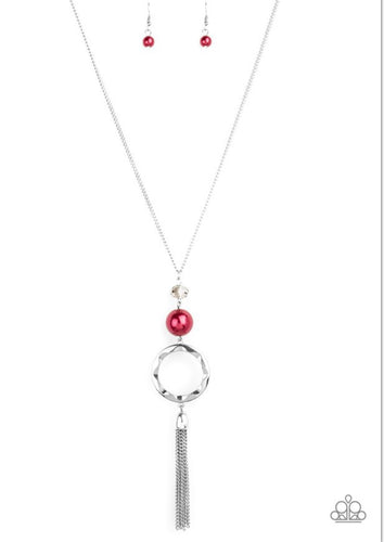 Bold Balancing Act Papazzai Red Necklace