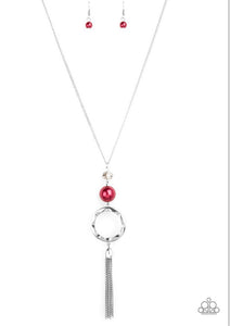 Bold Balancing Act Papazzai Red Necklace