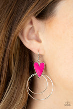 Load image into Gallery viewer, Happily Ever Hearts Paparazzi Pink Earrings
