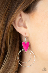 Happily Ever Hearts Paparazzi Pink Earrings