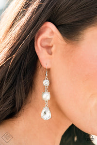 Unpredictable Shimmer Papazzai White Earrings