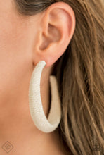 Load image into Gallery viewer, Twine and Dine Papazzai White Hoop Earrings