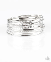 Load image into Gallery viewer, Am I BRIGHT? Papazzai Silver Set of 9 Bangle Bracelets