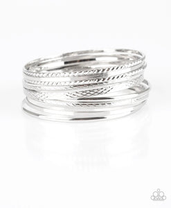 Am I BRIGHT? Papazzai Silver Set of 9 Bangle Bracelets