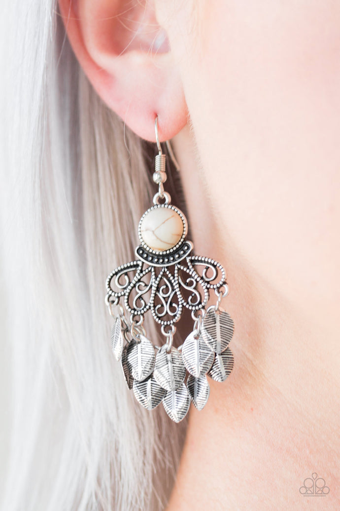 A Bit On The Wildside Paparazzi White Stone Earrings