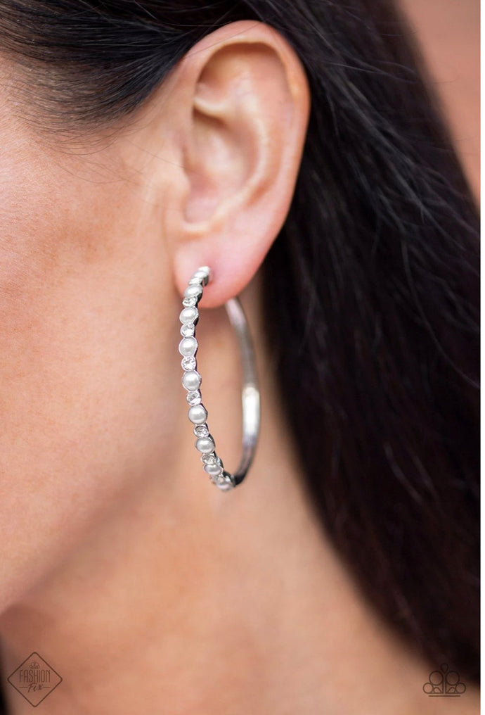 A Sweeping Success Paparazzi White Earrings