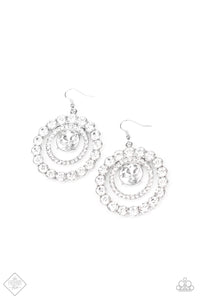 Glitzy Gamble Papazzai White Bling Earrings