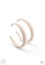 Load image into Gallery viewer, Twine and Dine Papazzai White Hoop Earrings